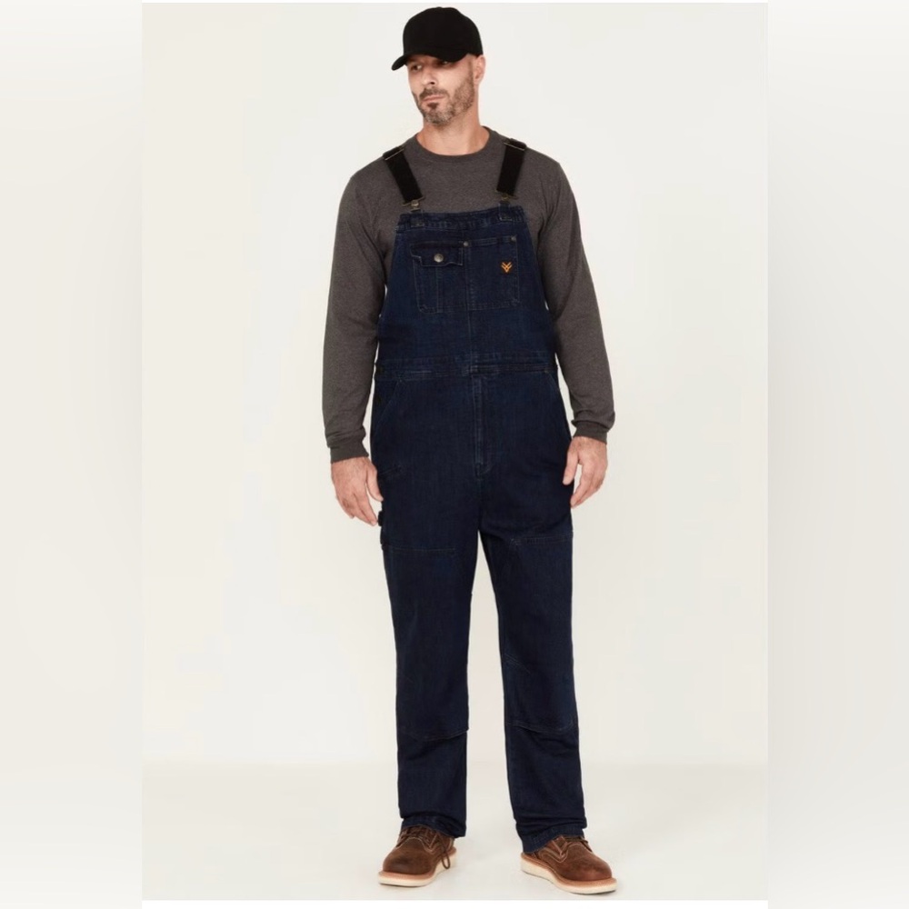 NWT HAWX MEN'S STRETCH DENIM BIB OVERALLS